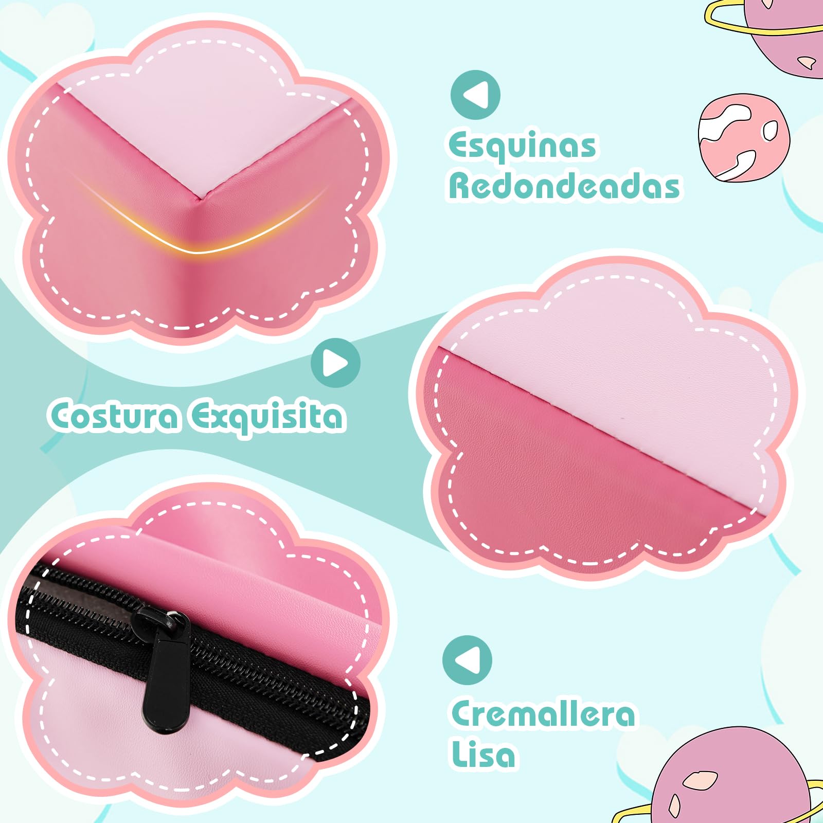 COSTWAY Juego de 6 Bloques de Espuma Grandes, Juego de Juguete para Aprendizaje para Niños de 1-3 Años, con Rectángulos, Cilindro, Media Luna, Cuña, Cóncavo, con Cubierta de PU (Verde y Rosa)