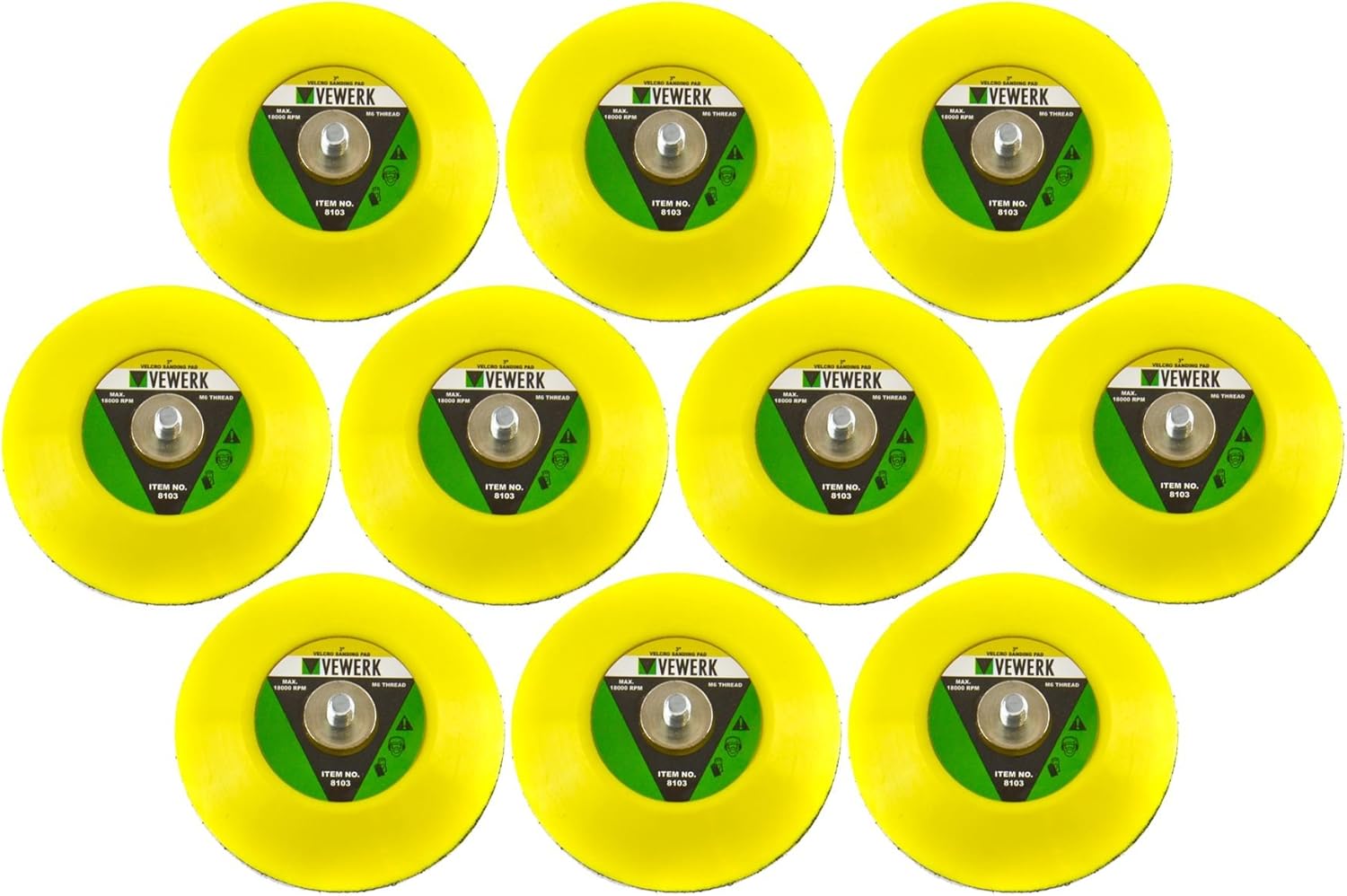 10 x 3" 75mm Hook Loop Sanding Polishing Backing Pad M6 Thread for Air Sander
