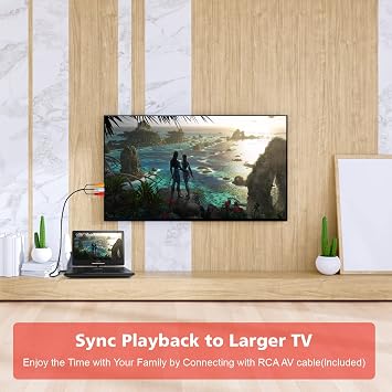 16.9 Portable DVD Player with 14.1 Large HD Screen,High Volume Speaker,4-6 Hours Built-in Rechargeable Battery,Support USB/SD Card/Sync TV and Multiple Disc Formats,Region Free,Remote Control,Black