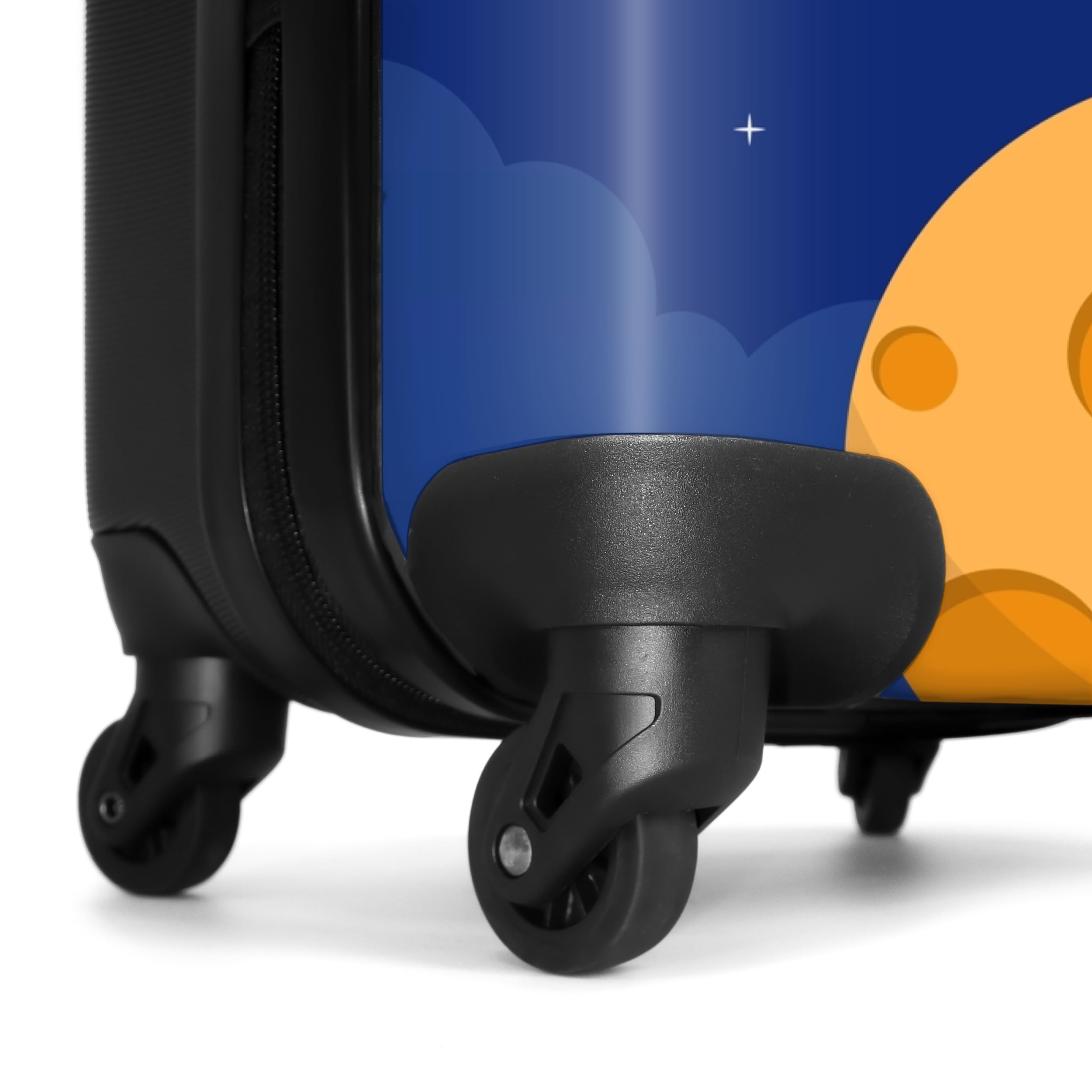 NoBoringSuitcases.com Kinderkoffer, Reisekoffer Personalisiert, Kinderkoffer Jung, Kindertrolley, Handgepäck 55x40x20 cm (Astronaut - Dunkelblau)