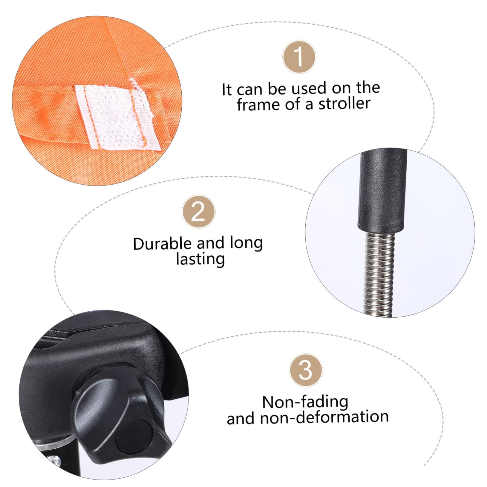 Hohopeti 4pièces Parasol Clip Poussette Avec Uv Anti-chaleur Pour Parasol Trotteur