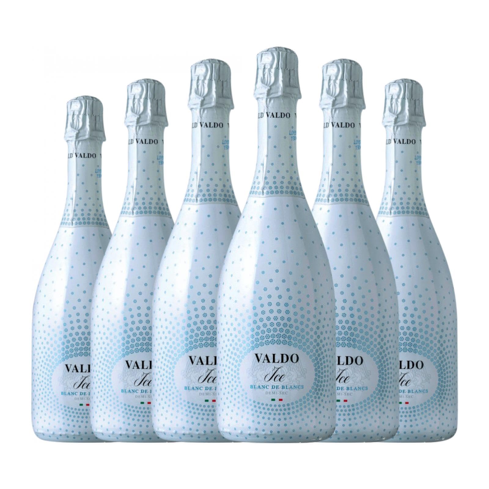 Valdo Ice Spumante Blanc de Blanc Semi-Seco Semi-Dulce Venezia 75 cl Espumoso blanco (Caja de 6 Botellas de 75 cl)