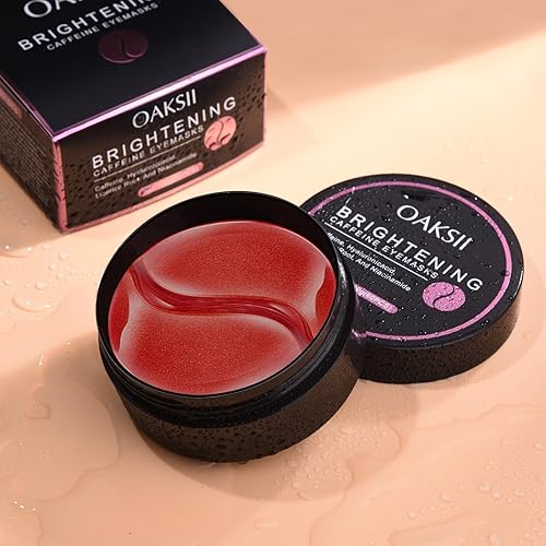 Miniatura 7 de ICROATO Mascarillas iluminadoras con cafeína, 60 parches debajo de los ojos para ojeras e hinchazón con ácido hialurónico, máscaras para ojos