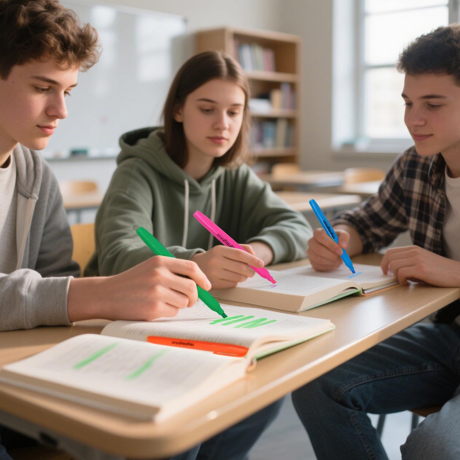 150 Stück Groß-Textmarker – mehrfarbige Textmarker in verschiedenen Neonfarben mit transparenten Hüllen, perfekte Textmarker, Klassenzimmer-Set für Schule, Büro und Studium