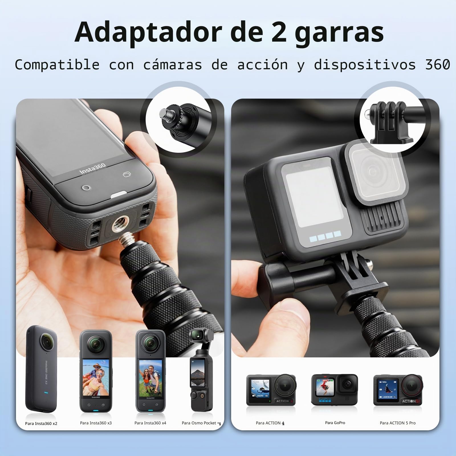 BRDRC Palo selfie de 3 m para Insta360 X5 X4 Air, fibra de carbono invisible de 118 pulgadas, poste de extensión ultra largo invisible para Insta 360 ONE X5 X4 X3 RS, accesorios para DJI OSMO 360 (con
