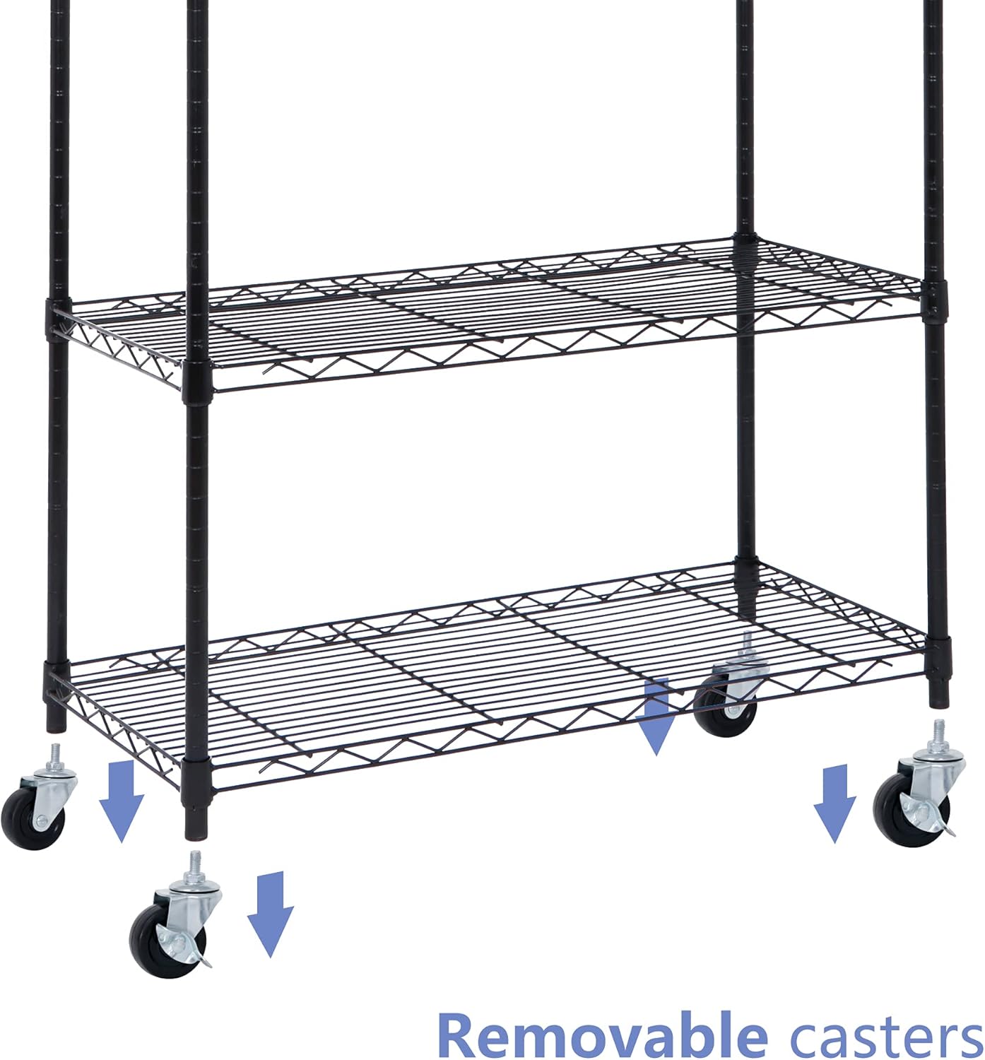 SUPER DEAL Black 5-Shelf Heavy Duty Storage Wire Shelving Unit with Wheels for Restaurant Garage Pantry Kitchen Garage Rack (30L x 14W x 63H)