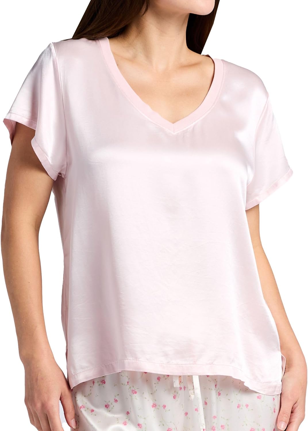 Satin V-Neck Tee