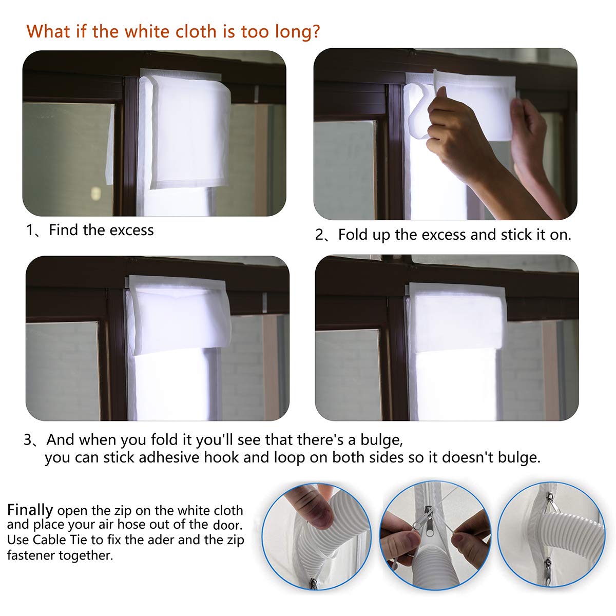 YKB Portable Ac Door Kit Air Conditioner Door Seal for Sliding Door