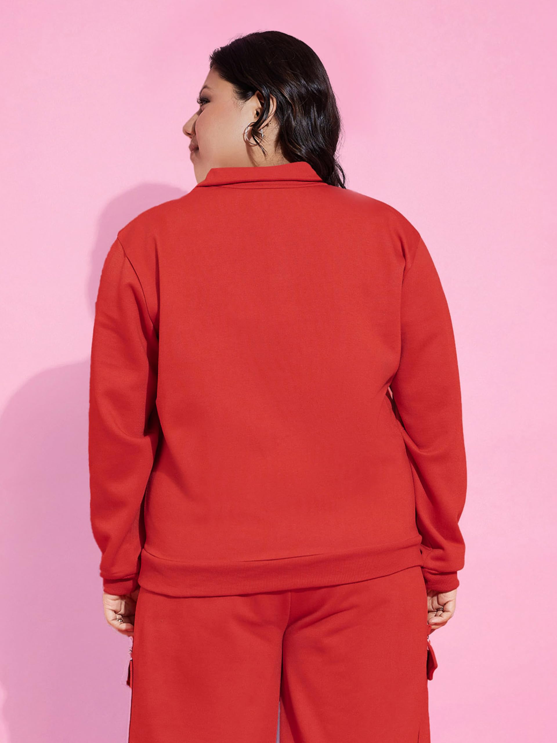 Sassafras Curve Women Red Fleece Hope Zipper Sweatshirt 6XL 3