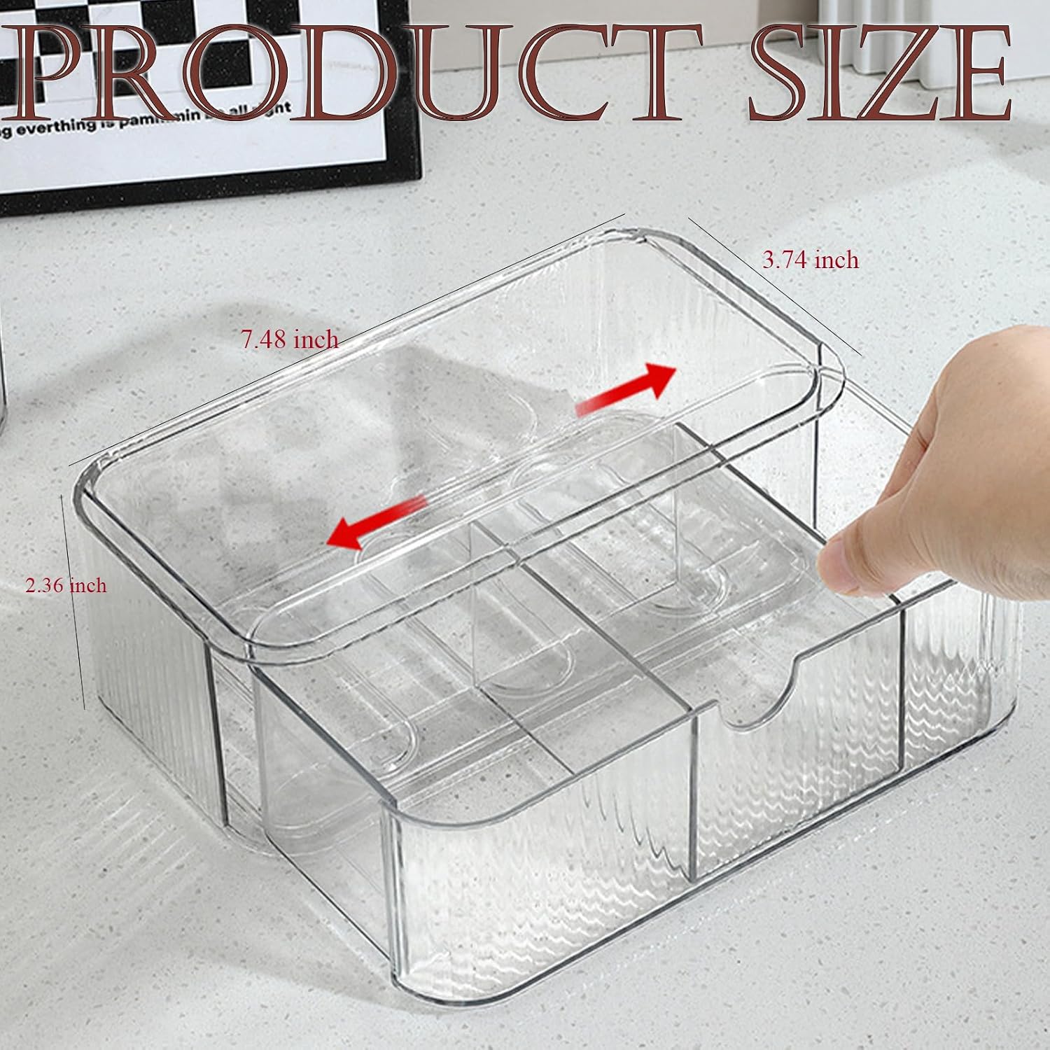 Hair Accessories Organizer, Hair Tie Organizer with Stackable Drawers Clear Acrylic Scrunchie Holder Bobby Pin Clip Storage Box for Girls, Vanity Countertop Container for Bathroom Bedroom