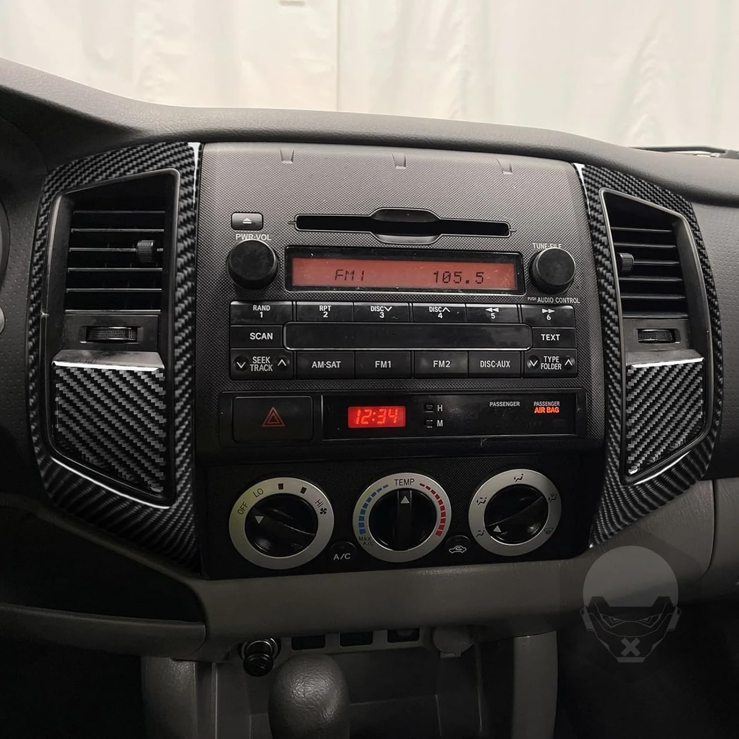NVCNX Real Premium Carbon Fiber for Toyota 2nd Gen Tacoma Accessories 2005-2011 2006 2007 2008 2009 2010 Car Dash Center Air Vent Panel Cover Interior Trim Thick Overlay Sticker Decal 4PCs - Style B