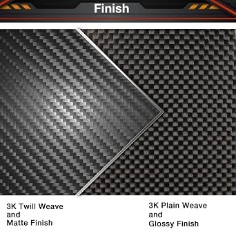 400X400X1.0MM 1.5MM 2.0MM 2.5MM 3.0MM 4.0MM 5.0MM 6.0MM Carbon Fiber Sheet 100% 3K Carbon Fiber Laminate Plate Plain Weave Panel Sheet 0.5MM Thickness(Glossy Surface)