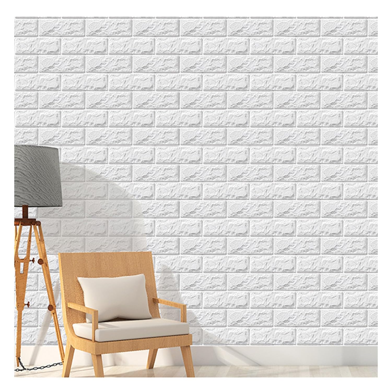 Carreaux muraux en mousse 3D briques blanches x10, papier peint autocollant