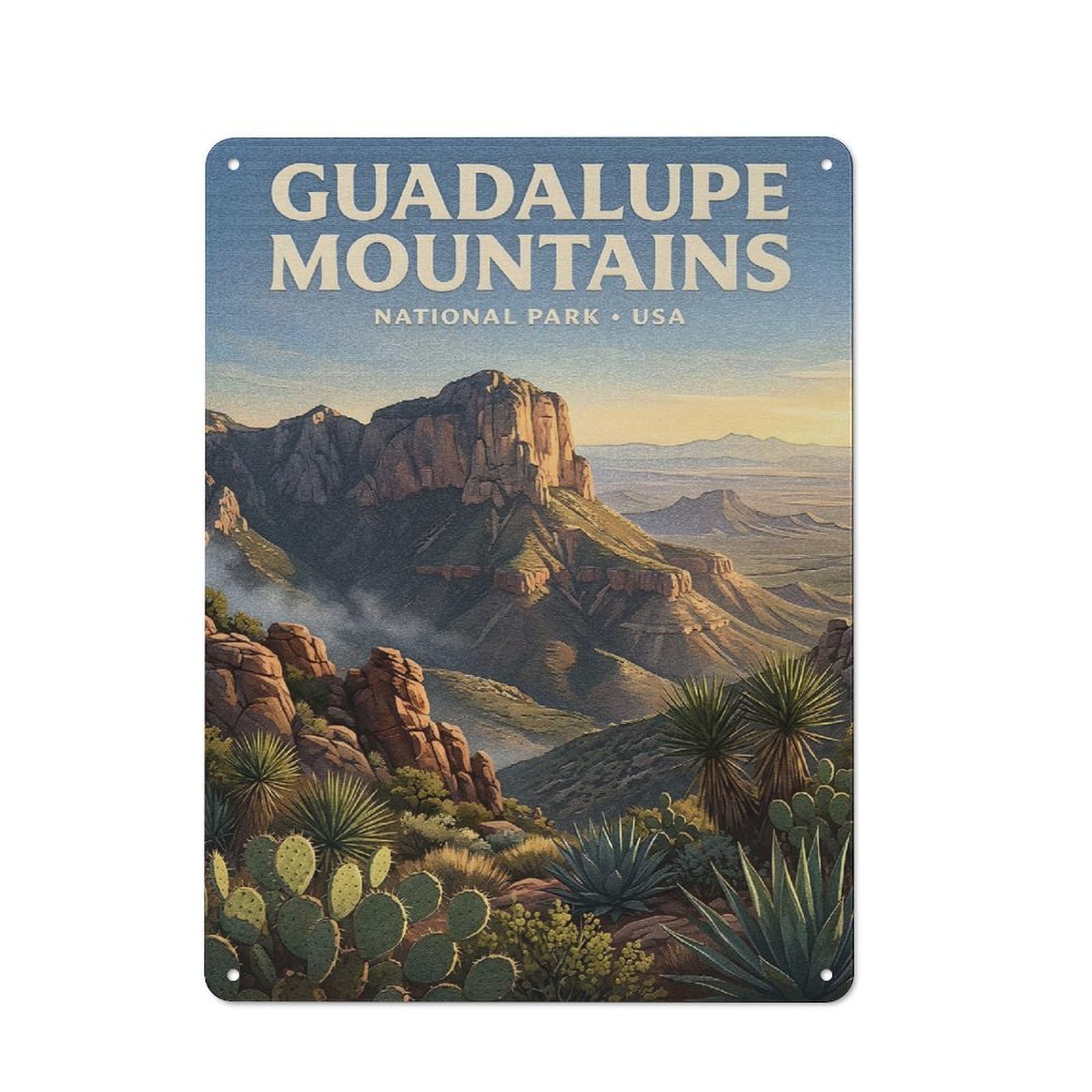Junmoney Style-19 Guadalupe Mountains National Park Retro Metal Wall Decor 40X30cm, Metal Sign For Bar, Kitchen, Garage Or Games Room