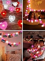 Vista 93 de Paquete de 2 guirnaldas de luces LED, funcionan con pilas, 5 m, 50 luces intermitentes, temporizador, impermeables, para habitaciones, bodas
