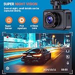 Dash Cam Front and Rear Camera, 2.5K+1080P QHD Dual Channel Dashcam for Cars, Mini Car Camera, 2 inch IPS Screen, WDR Night Vision, 24 Hours Parking Monitor, G-Sensor,Card NOT Included