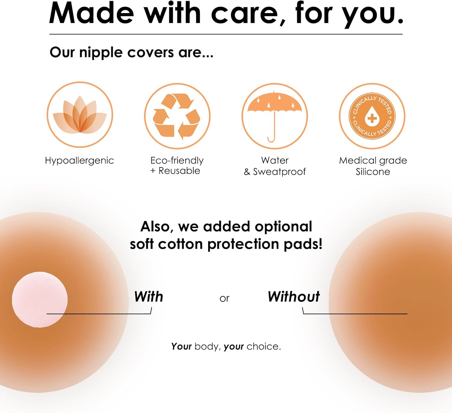 NEATS Nipple Covers for Women, Reusable & Hypoallergenic Adhesive Silicone Pasties - Image 4