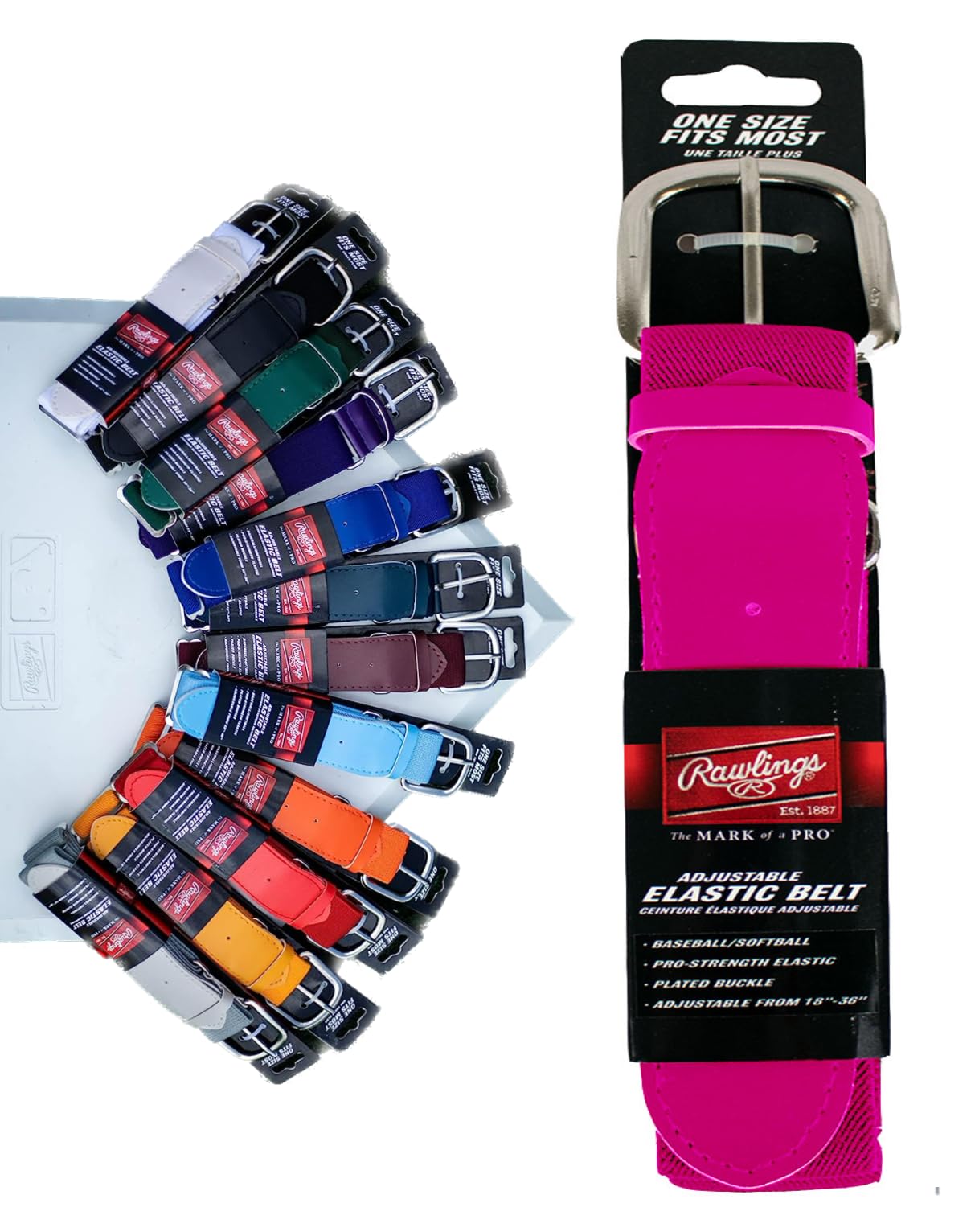 Rawlings Adjustable Belt | Baseball / Fastpitch Softball | One Size Fits Most (18