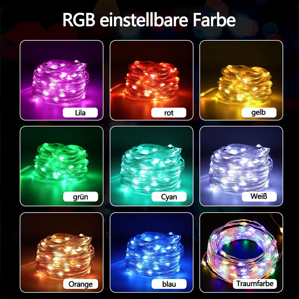 Anyingkai Luci di Natale Smart Corda di Fata LED,20m 200 LED Catena