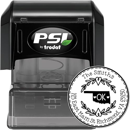 Miniatura 121 de Round State Love - Sello de dirección de devolución para Texas, uso con almohadilla de sello, mango de madera, sello de dirección de Texas