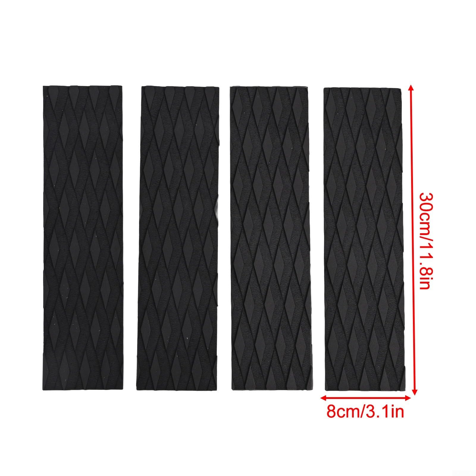 Almohadillas de tracción EVA antideslizante para tabla de surf 11.8 x 3.1 pulgadas Negro