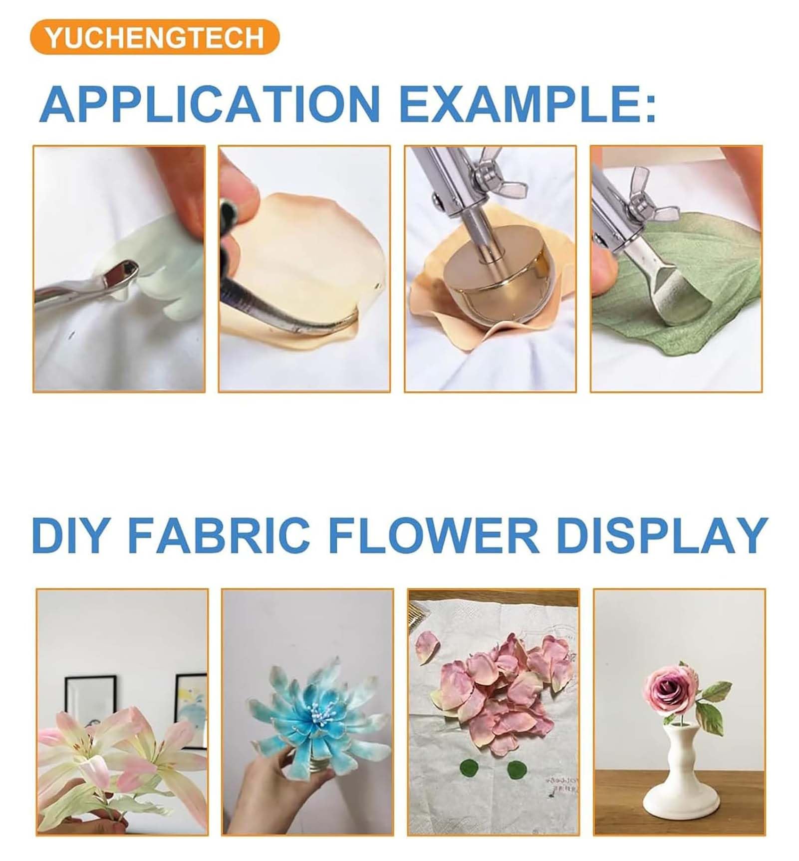 Creatore di Fiori Elettrico in Tessuto, Strumenti per Creare Fiori in Tessuto di Stoffa a Temperatura Regolabile, con Staffa antiscottatura, per la Realizzazione Fai-da-Te