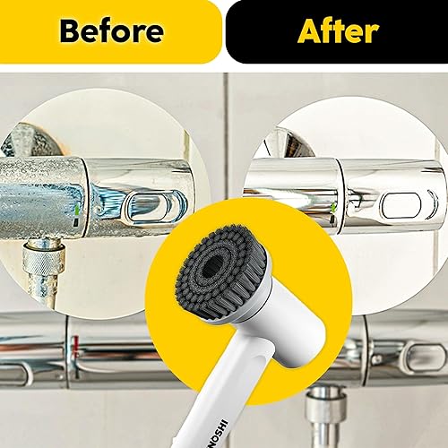 Miniatura 4 de Synoshi Cabezales de cepillo redondos (2 unidades) para depurador giratorio eléctrico  Diseñado para tareas generales de limpieza