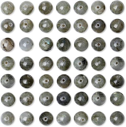 Miniatura 4 de QINJIEJIE 100 cuentas de piedra labradorita gris de 0.315 pulgadas (0.315 in), cuentas redondas sueltas de piedras preciosas para pulseras, cuentas
