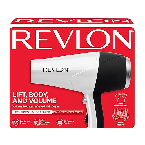 Miniatura 7 de REVLON Aumento de volumen, secador de pelo con difusor de mejora de rizos, aumenta el volumen, disminuye el encrespamiento y los daños, secado