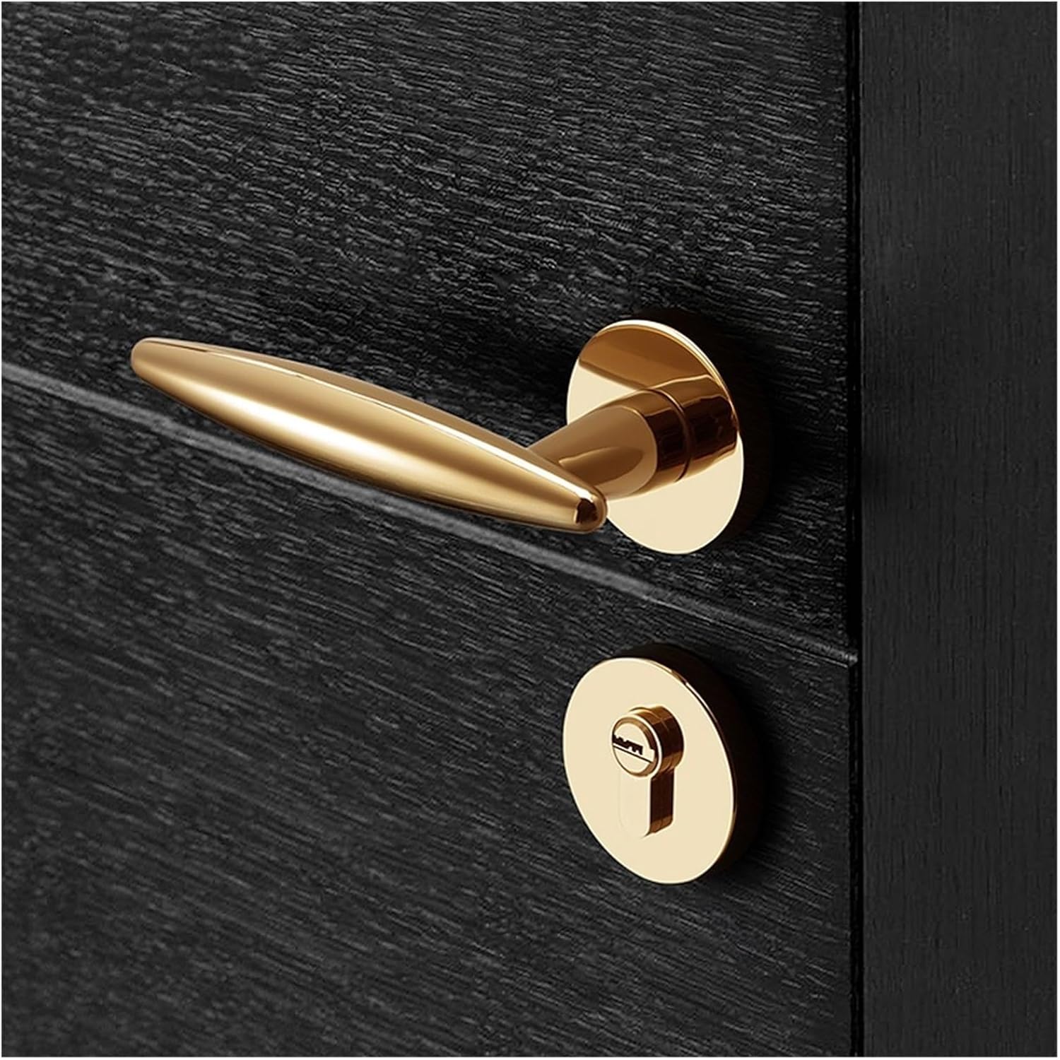 Bathroom Door Lock Indoor Bedroom Silent Room Door Lock Golden Lock Split Lock Modern Simple Magnetic Door Lock(Silent Lock Body)