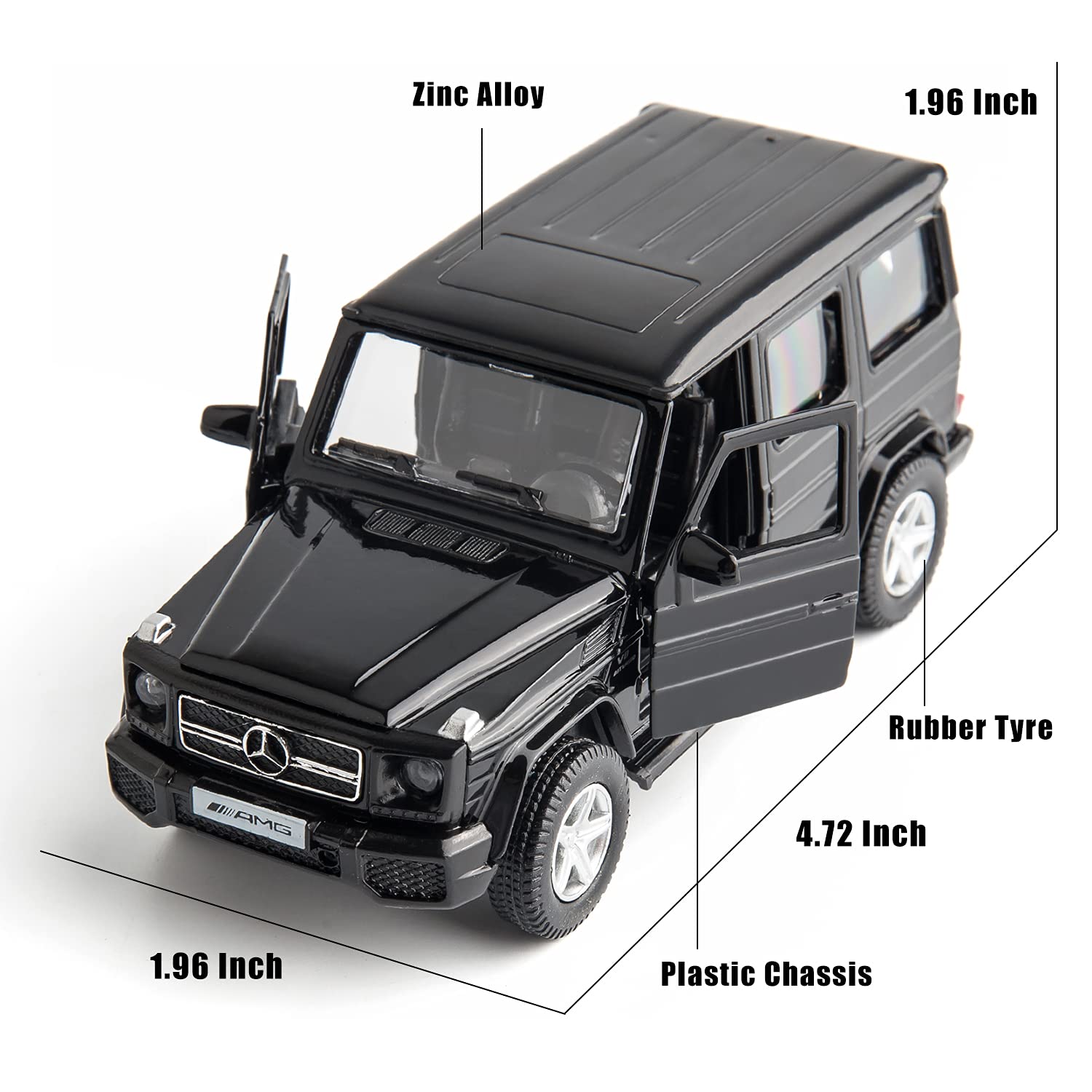 RMZ City Voiture Modèle Mercedes Benz G63 1/36 Alliage Zinc - Voiture à Tirer Pour Enfants, Noir RMZ City Benz G63