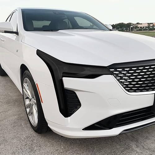 Miniatura 3 de SlickMod Tinte de humo de vinilo precortado para faros Cadillac CT4 2020-2023 (20% humo oscuro, 1. faro)