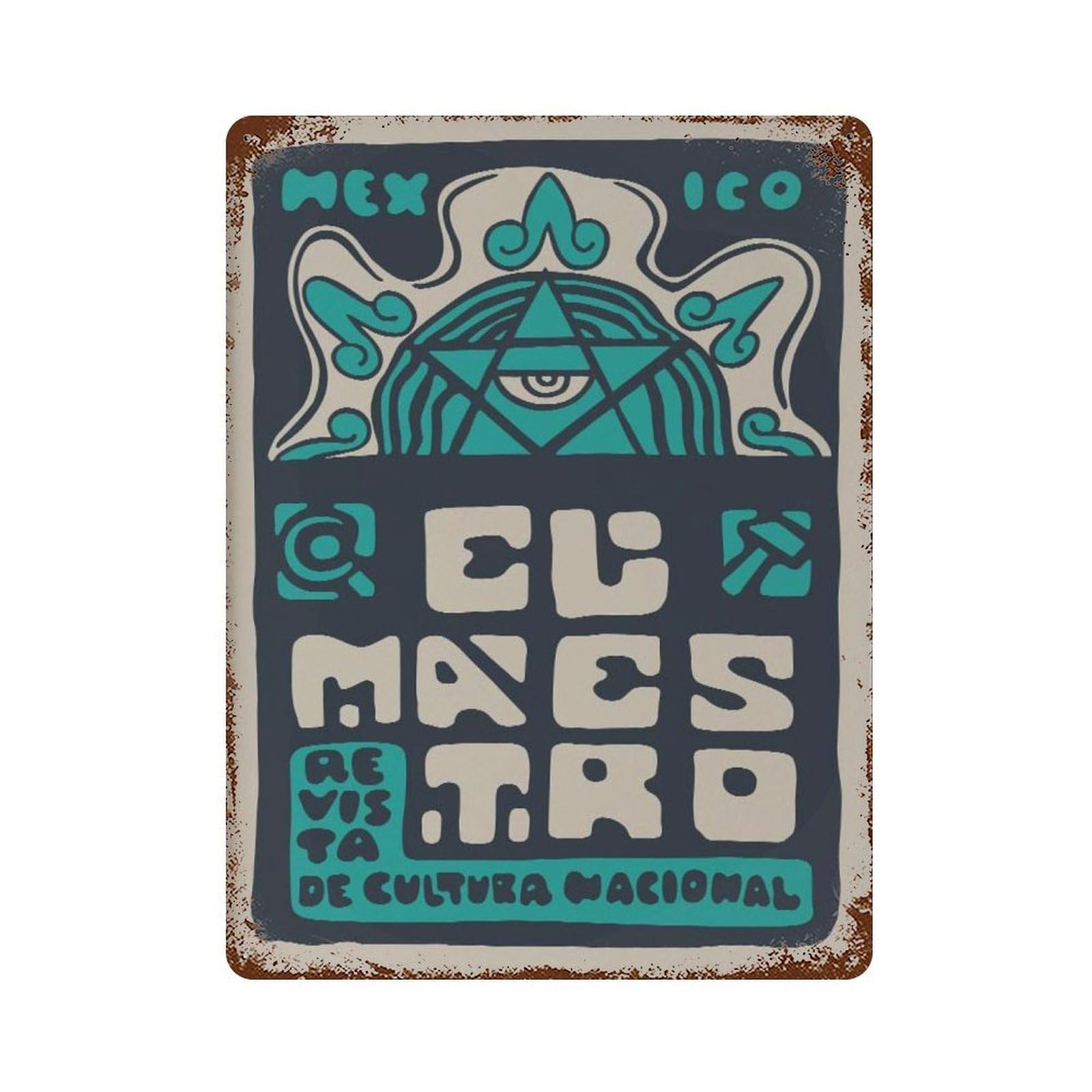 xiaoxiaoshen Mexican Turquoise Latin American Decor, Mexico Travel Wall Decor Art Metal Tin Poster Modern Home Decor Art Home Bar Shop Decorations Vintage Sign 40x30cm