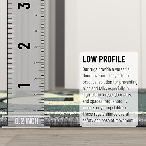 Miniatura 3 de Ottomanson Text Laundry Collection - Tapete ovalado 20 x 59 pulgadas color marrón