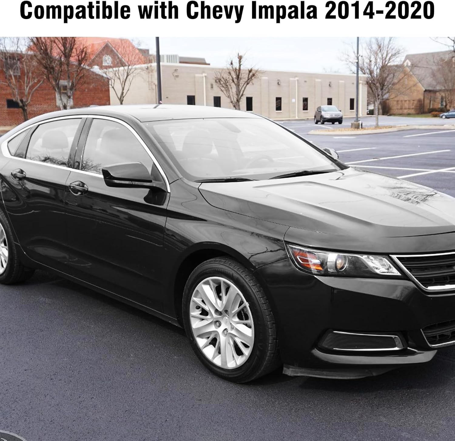 2PCS Compatible with Chevy Impala Mirror Covers 2014 2015 2016 2017 2018 2019 2020, Left Right Side Clip-on Mirror Caps 22997385 22997386 Impala Rearview Cover Replacement-Glossy Black