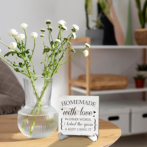 Miniatura 3 de Divertido letrero de mesa de madera para cocina, decoración de escritorio de regalo, rústico, hecho en casa con letrero de amor, placa para el