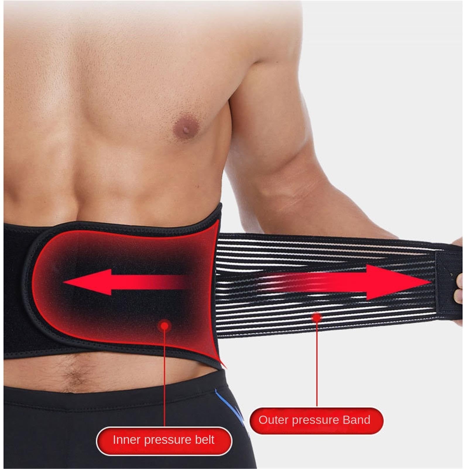 Faja Lumbar Cinturón De Compresión For Levantamiento De Pesas, Cinturón De Soporte Lumbar For Espalda, Fitness, For Hombres Y Mujeres Cinturón Apoyo Lumbar(Large)