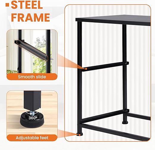 Sweetcrispy Nightstand Small Dresser with 2 Fabric Drawers Side Bedroom End Table Kids Bedside Storage Furniture for 20" Tall Night Stand for Closet, Entryway, College Dorm, Black thumbnail 4