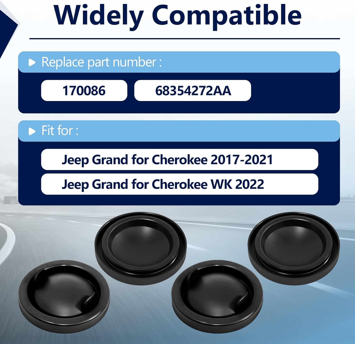 4 PCS 68354272AA Left and Right Headlight Bulb Dust Cover Cap Compatible with Jeep Grand Cherokee 2017-2022 for Cherokee WK 2022, Replace for 170086