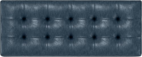 Miniatura 124 de SIMPLIHOME Cosmopolitan - Banco otomano rectangular de transición de 44 pulgadas de ancho con parte inferior abierta en piel sintética vegana gris