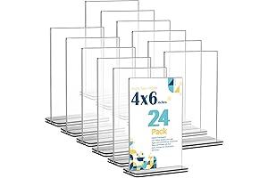 Youyole 24 Pack Acrylic Table Tent Business Menu Sign Holder