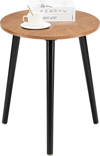 Miniatura 54 de Apicizon Mesa auxiliar redonda, mesa auxiliar blanca para dormitorio, sala de estar, espacios pequeños, mesitas de noche de fácil montaje con patas