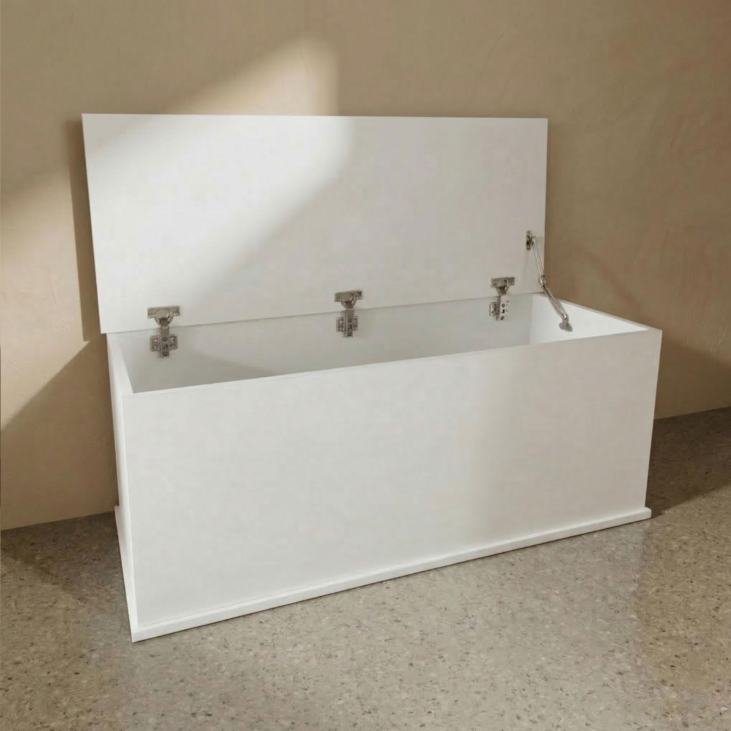 VDD Coffre de rangement bois - coffre à jouets - coffre à couvertures - largeur 100 cm - blanc