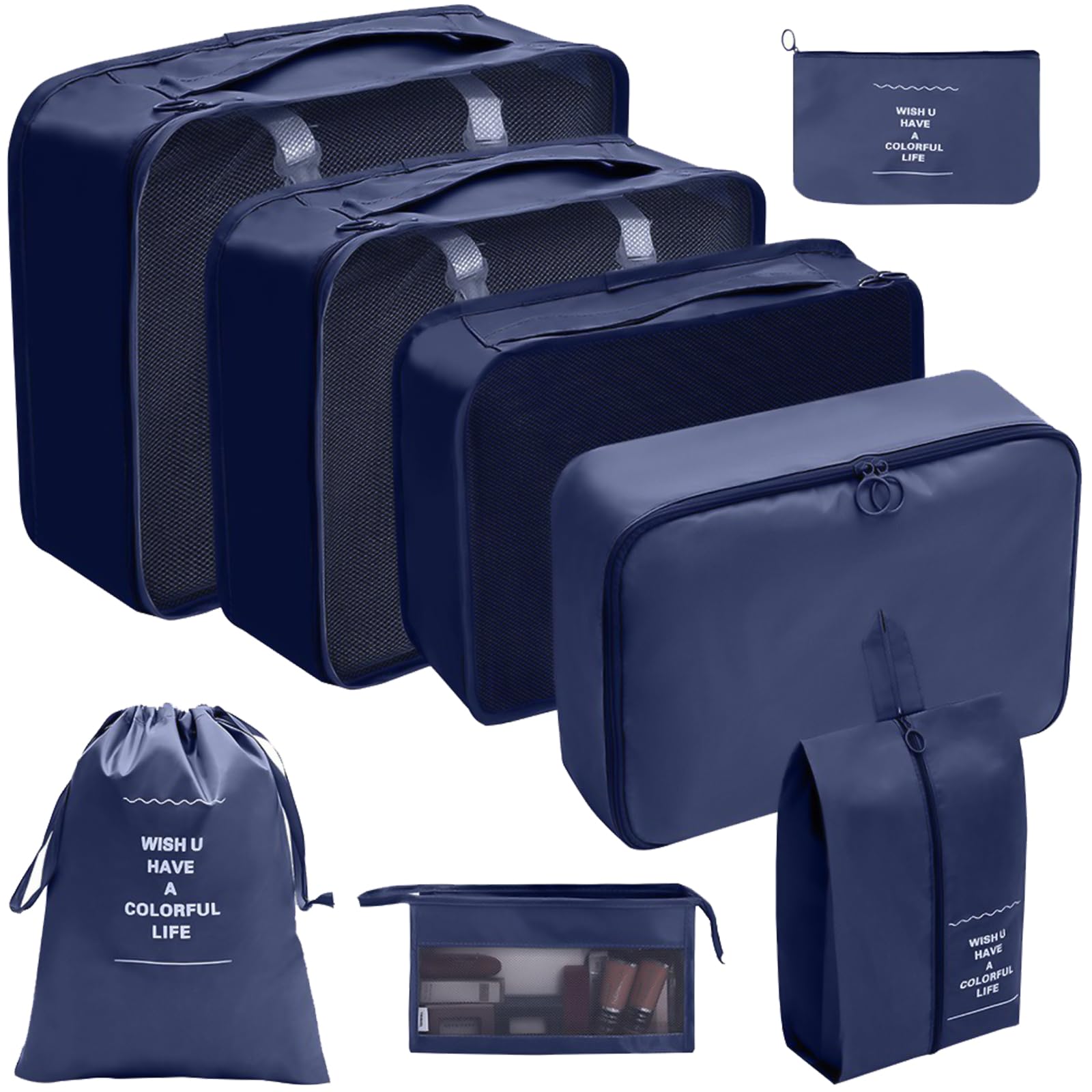 8x / Set Tavel Packing Cubes Waterproof Suitcase Organiser Small Travel Luggage Packing Organisers