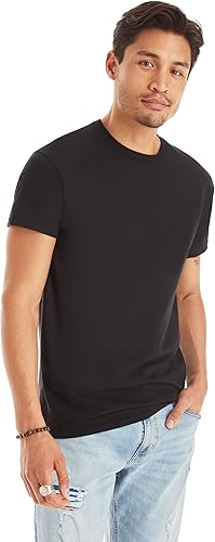 Vista 2 de Hanes Camisetas para hombre, control de olores, absorben la humedad, 100% algodón, paquetes múltiples