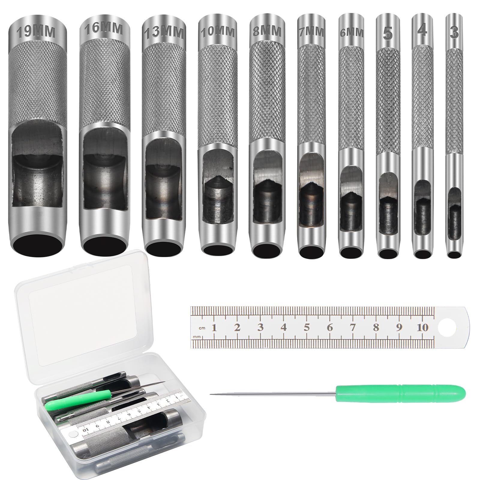 Faithfull Set Di Punzoni Con Lettere 2mm - 27 Pezzi In Acciaio Al Carbonio Per Marcatura Su Metallo, Legno E Plastica - In Custodia Plastica
