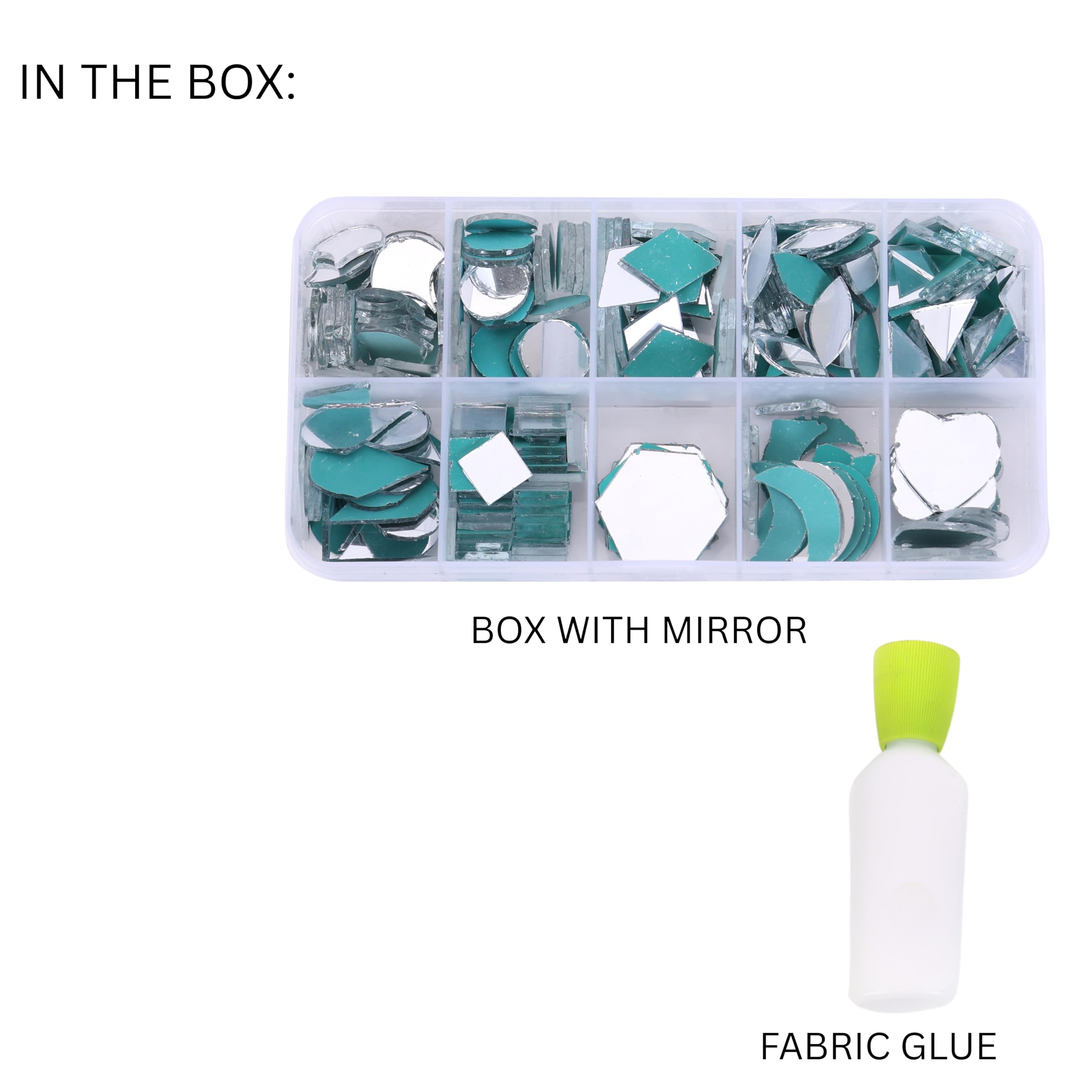 ambitieux DIY Mirror Craft Kit for Kids – 100+ Mini Mirror Cutouts in 10 Shapes with Glue & Storage Box – Craft Supplies for Lippon Art, Home Decor, Scrapbooking & DIY Projects - Image 7 thumbnail
