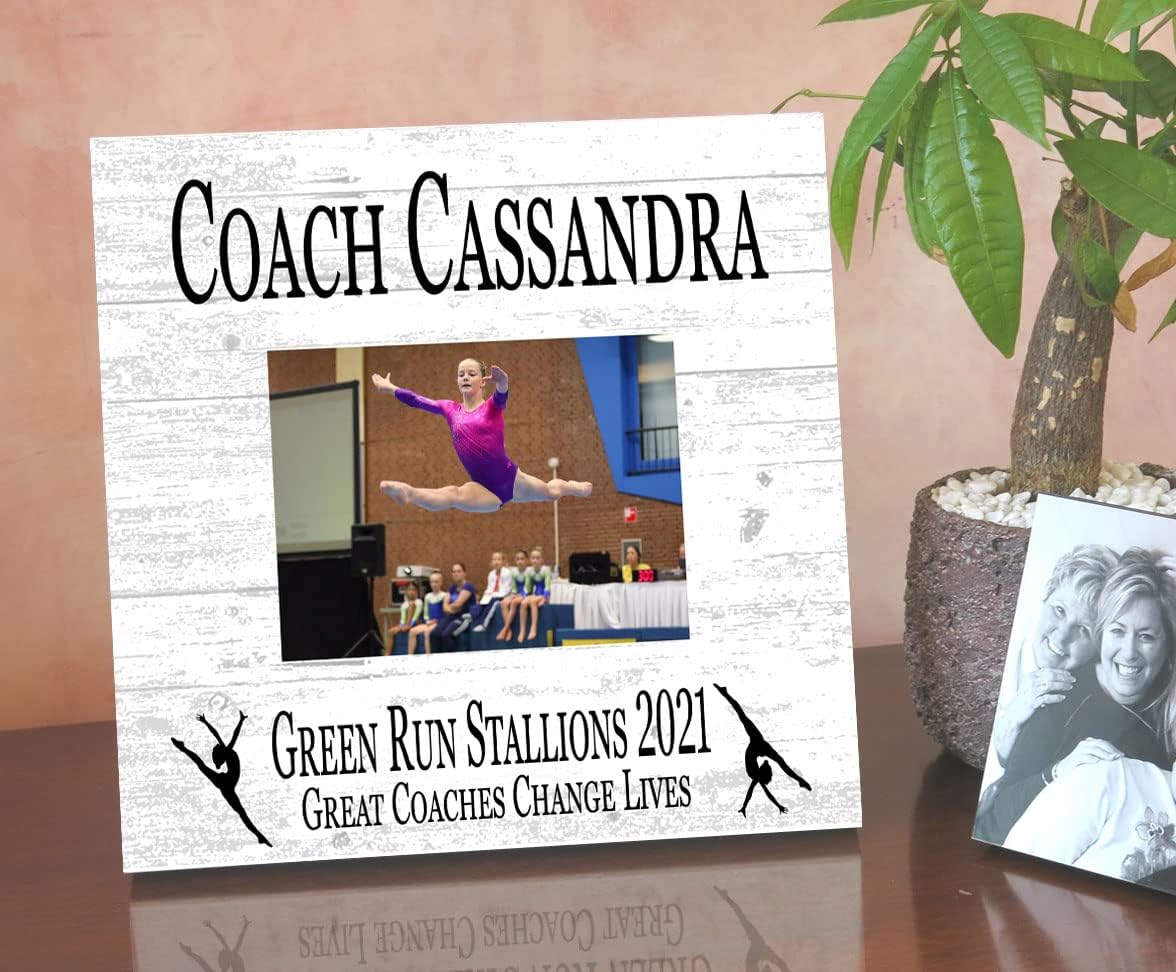 Broad Bay Gymnastics Coach Gift Plaque with Photo - UPLOAD Team Picture - Frame Alternative Personalized Appreciation Award For End Of Season Coaches Present 10in x 10in (Gymnastics)