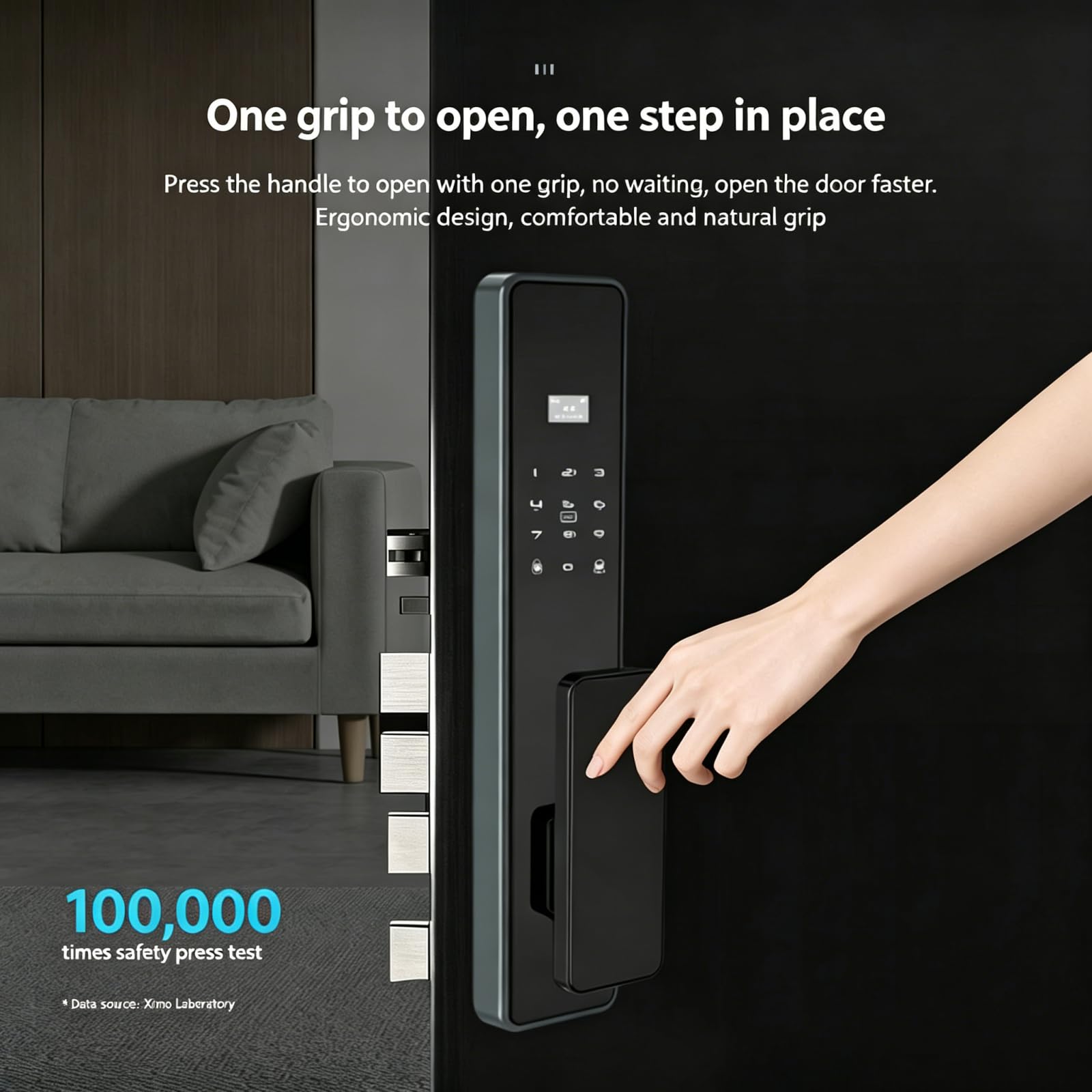 Serrure de porte intelligente avec caméra, empreinte digitale, mot de passe et accès aux cartes – Entrée sans clé pour la sécurité à domicile
