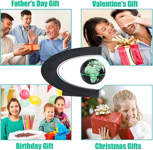 Miniatura 4 de Globo flotante de levitación magnética cambiante multicolor, luces LED, Gadgets geniales, mapa del mundo, globo plástico negro